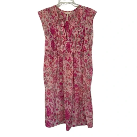 rebecca taylor pink floral dress Priya Poplin Dress
